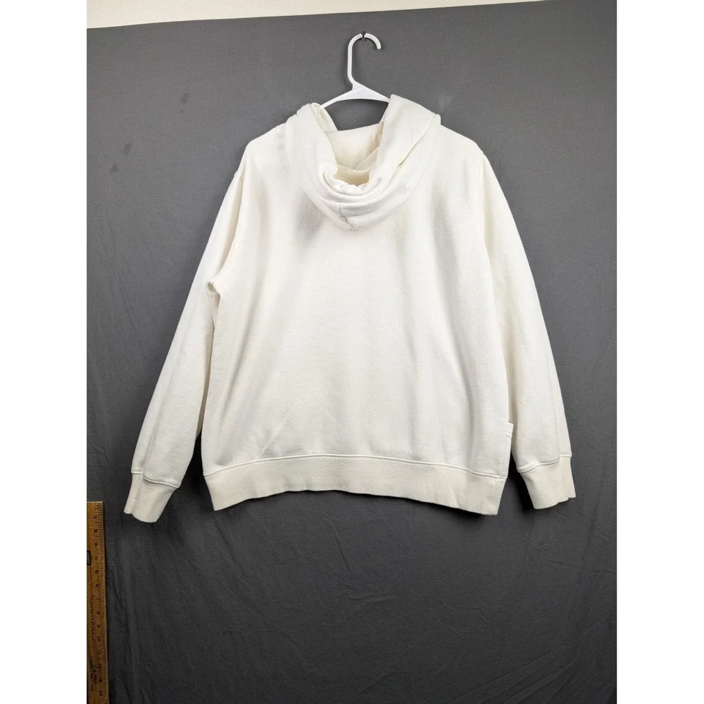 Nike Womens Center Swoosh Hoodie White‎ XL Embroidered Logo Pullover Sweatshirt